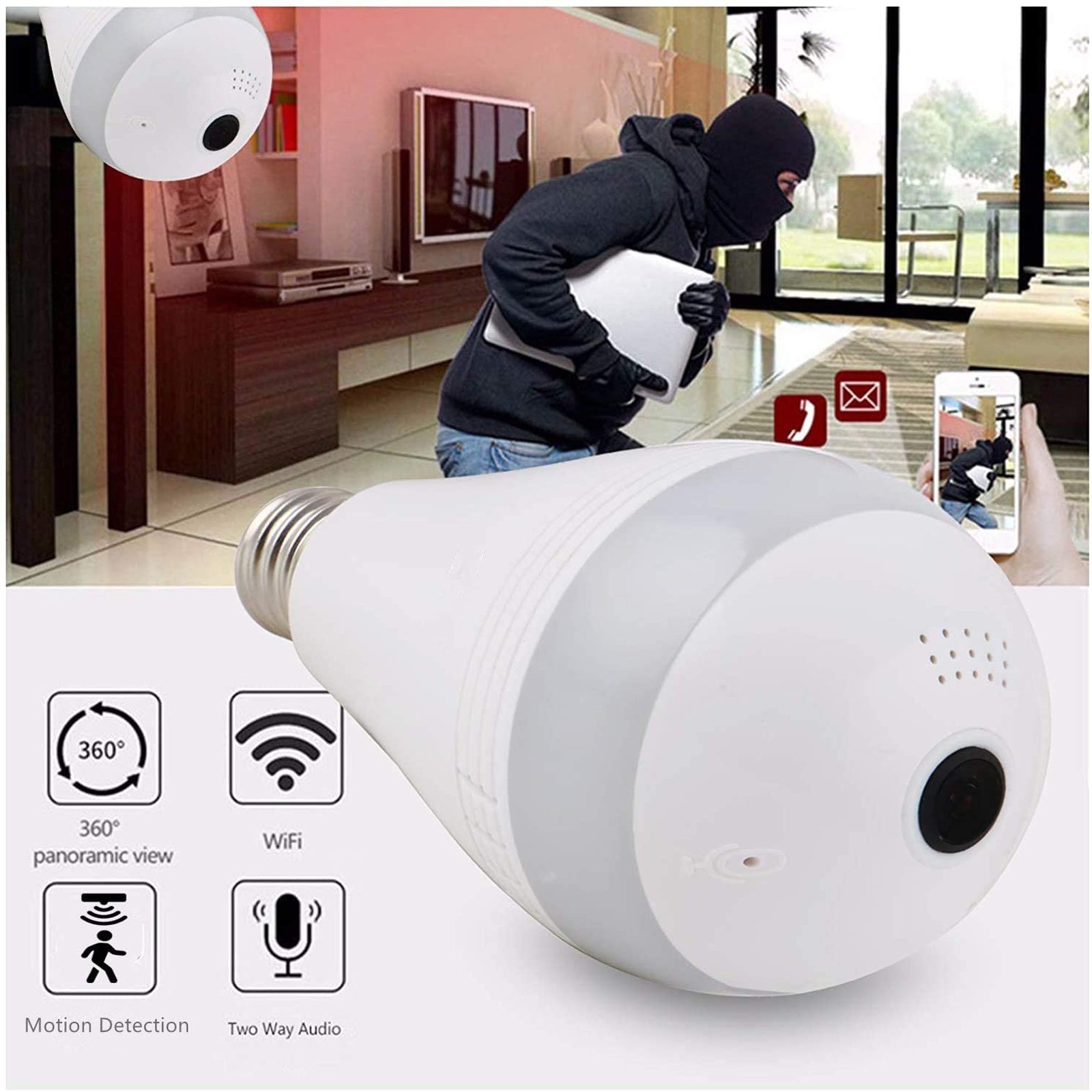 V380 Pro Smart HD Wifi Indoor camera 360 Degree PTZ Night Vision Network Video Recorder