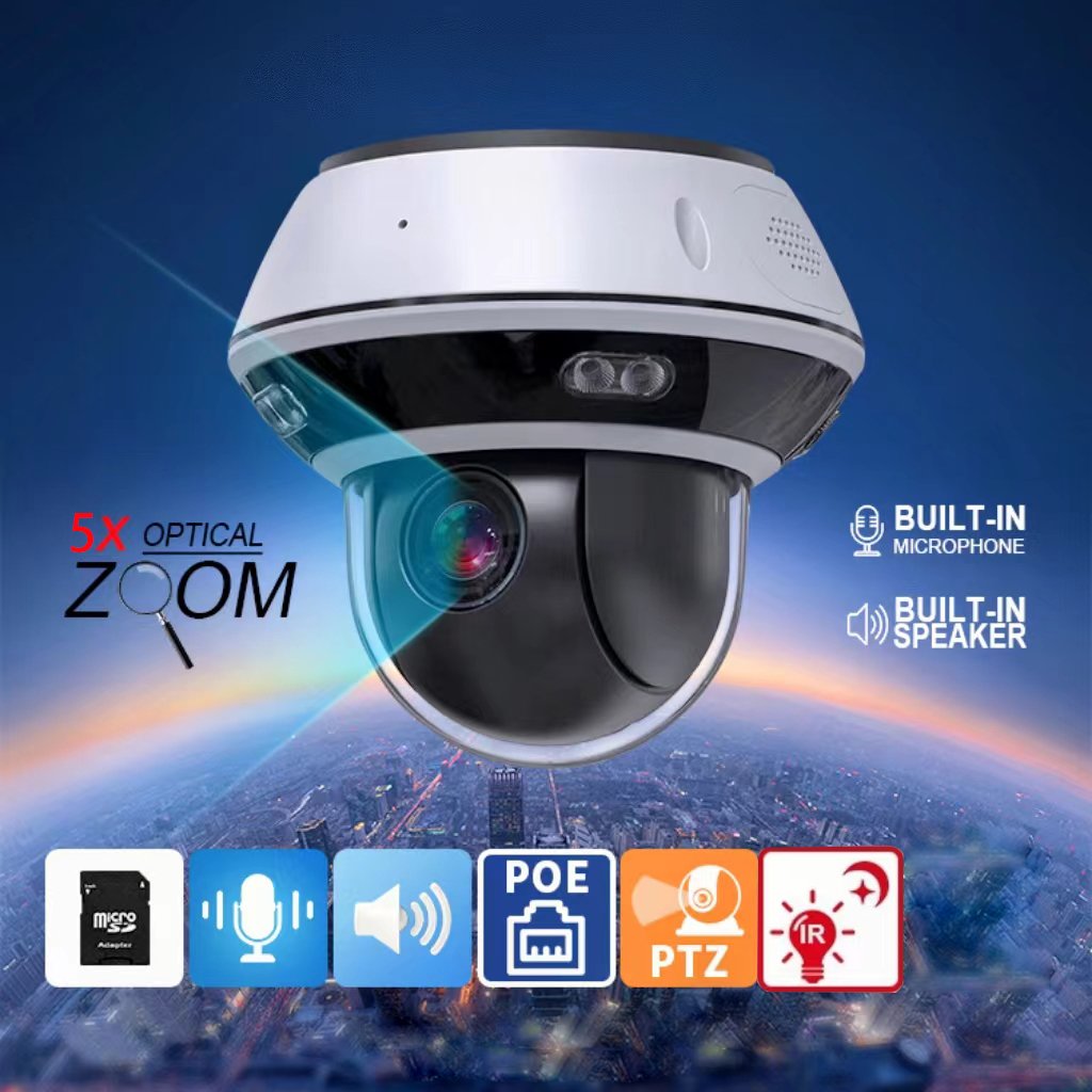 8MP 5X Outdoor Mini Dome Two-way Audio PTZ IP Camera