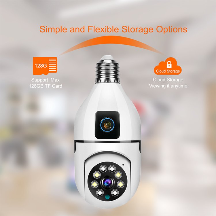 Hot Selling 4MP 2K Bulb and Dome Dual Lens PTZ CCTV Security Surve-illance wifi Camera