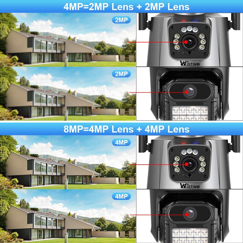 Wistino AI Tracking Binocular 8X Zoom 8MP WiFi Outdoor Camera ICSEE Motion Detection Waterproof Audio Network CCTV Camera