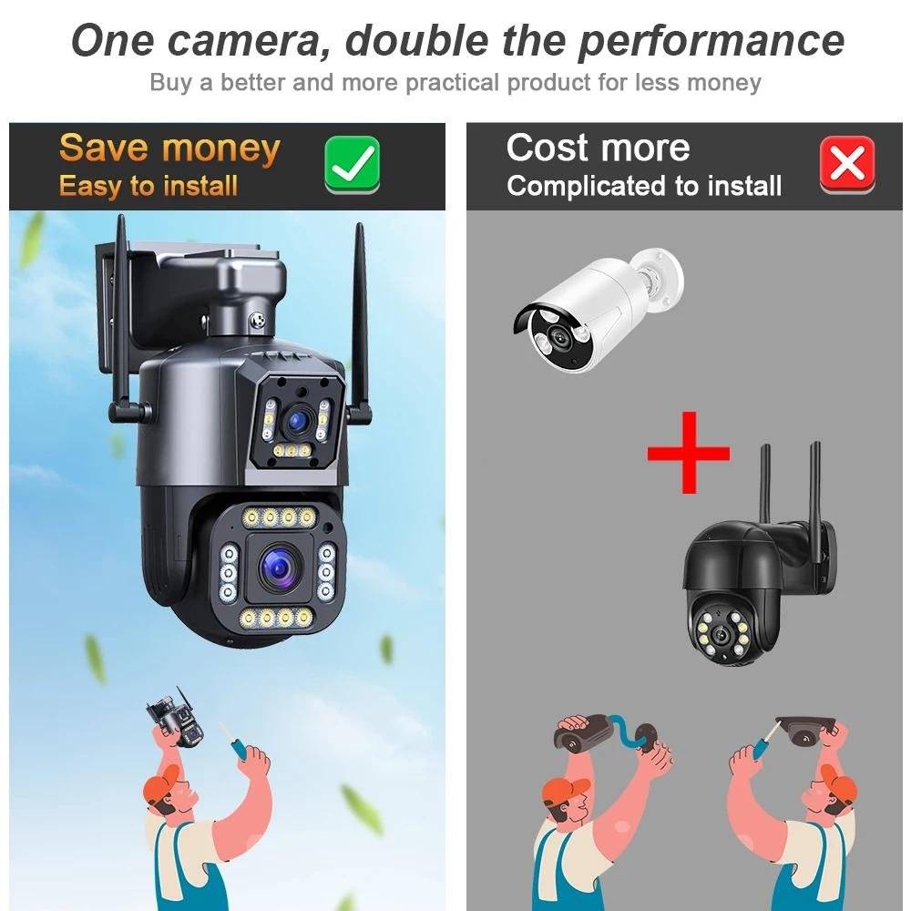 Regis IPC360 4K 8MP Wifi Camera Outdoor 4X Optical Zoom Ptz Baby Monitor Night Vision Cctv Camera Dual Lens Network Camera