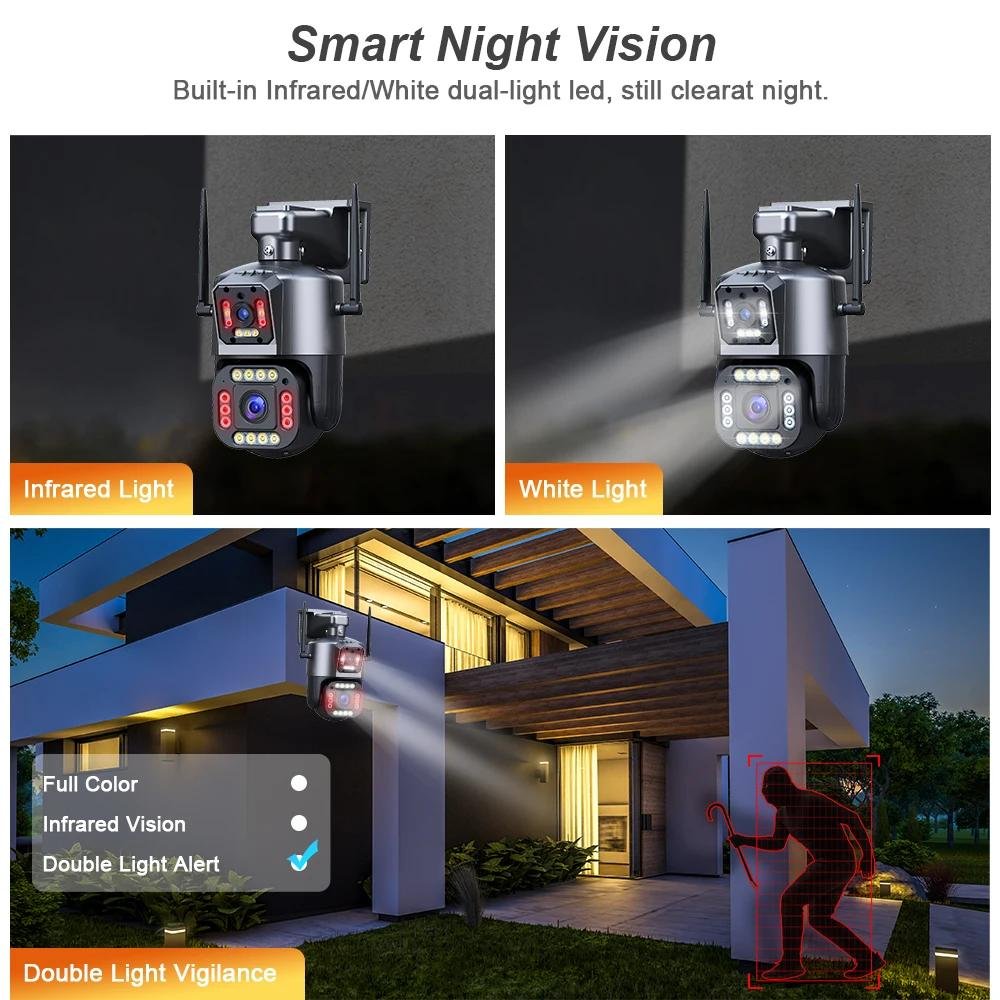 Regis IPC360 4K 8MP Wifi Camera Outdoor 4X Optical Zoom Ptz Baby Monitor Night Vision Cctv Camera Dual Lens Network Camera