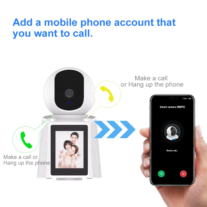 Home Smart WiFi Camera HD Wireless Home Security Camera with Screen Video Baby Camera Monitoring Wireless