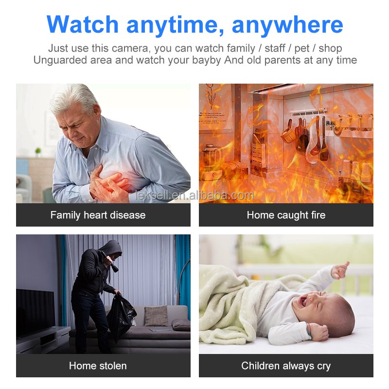 Home Smart WiFi Camera HD Wireless Home Security Camera with Screen Video Baby Camera Monitoring Wireless