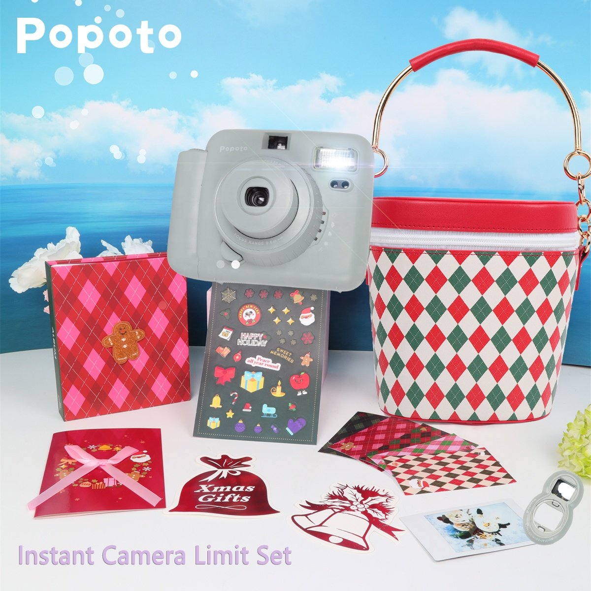 Popoto Instant Camera Gift Bundle With PU Fashion Bag Suitable For mini12/mini99 camera films