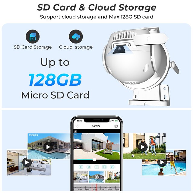 PEGATAH 8MP Wifi PTZ 4K Dual Lens IP CCTV Camera Outdoor Wireless Security Night Vision Auto Tracking Cloud/NVR ICSee
