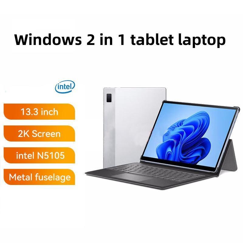 Custom Logo 13 Inch Intel Celeron N5095 Quad Core 11Th Gen 2 In 1Touchscreen Pogopin Keyboard Large Screen Tablet Laptop