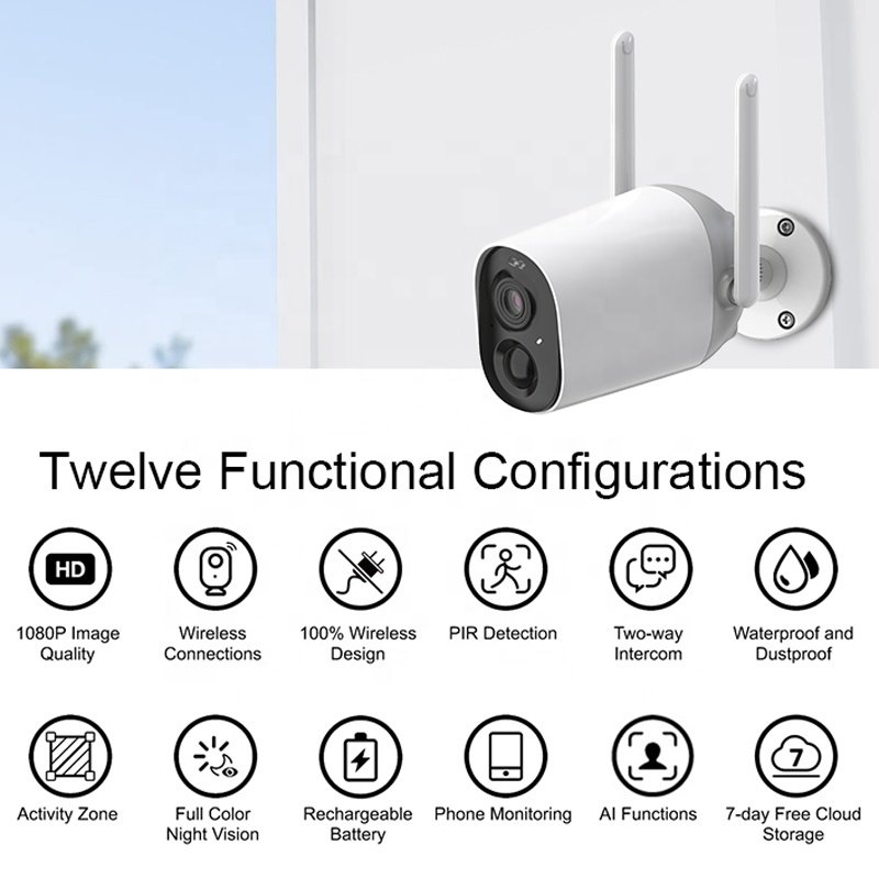 Factory Price Wireless Wifi Bullet Solar Panel Outdoor Camera Colorful IR Night Vision Two-Way Talk Surveillance Battery Camera