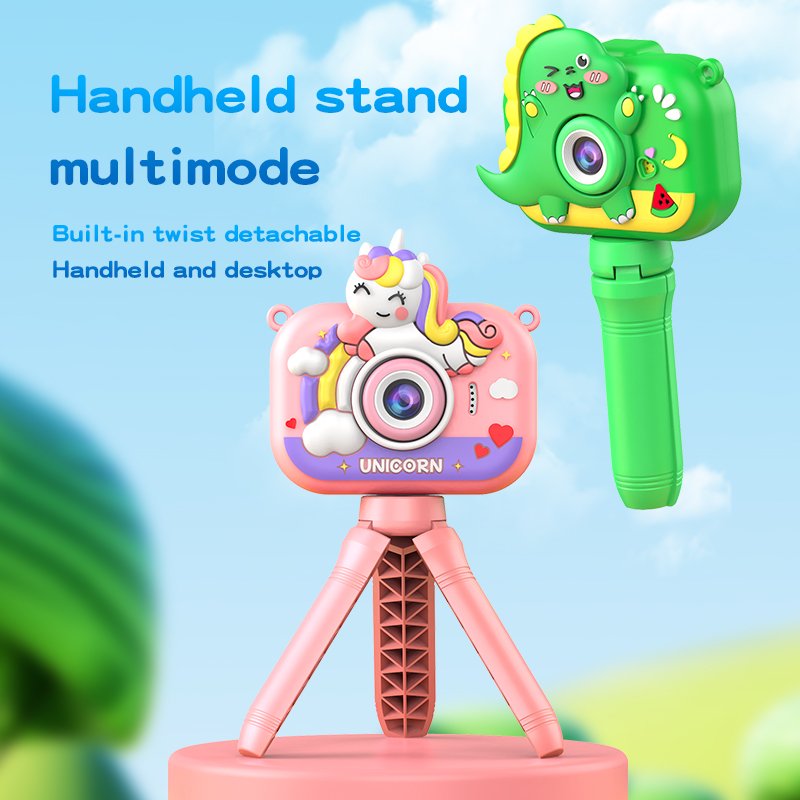 Mini Digital Camera 2.0inch HD Dual Lens Painting Cameras Bracket Children Video Recorder Games MP3 Toys Gift Y6 Kid Camera