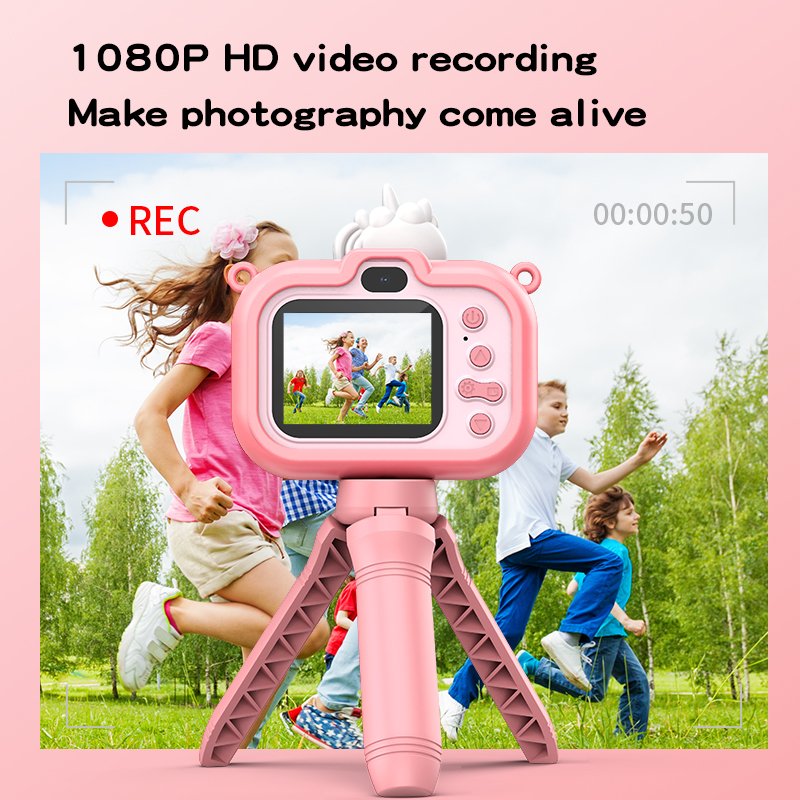 Mini Digital Camera 2.0inch HD Dual Lens Painting Cameras Bracket Children Video Recorder Games MP3 Toys Gift Y6 Kid Camera