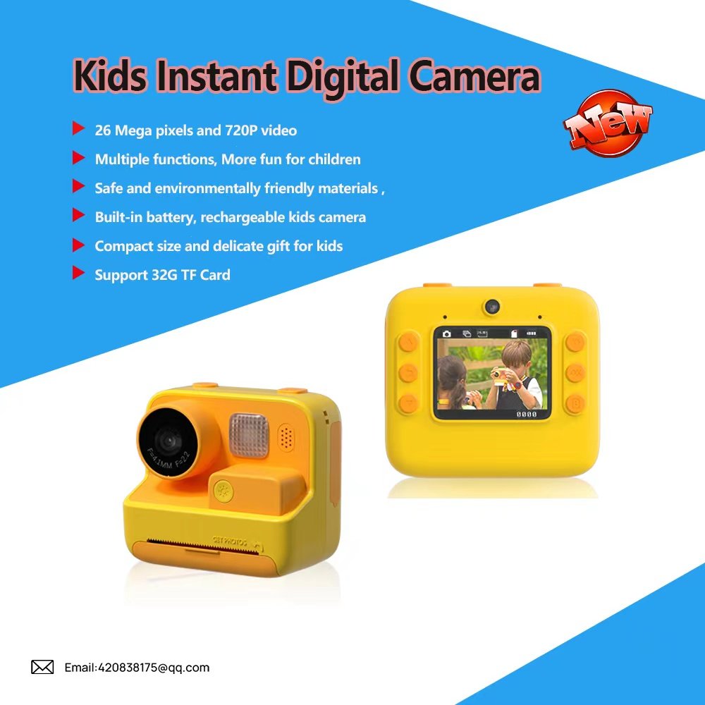 K27 High quality Mini Printing Camera Gifts Kids 2.0 IPS Screen 48 MP HD Instant Picture Camera For Girls Boys