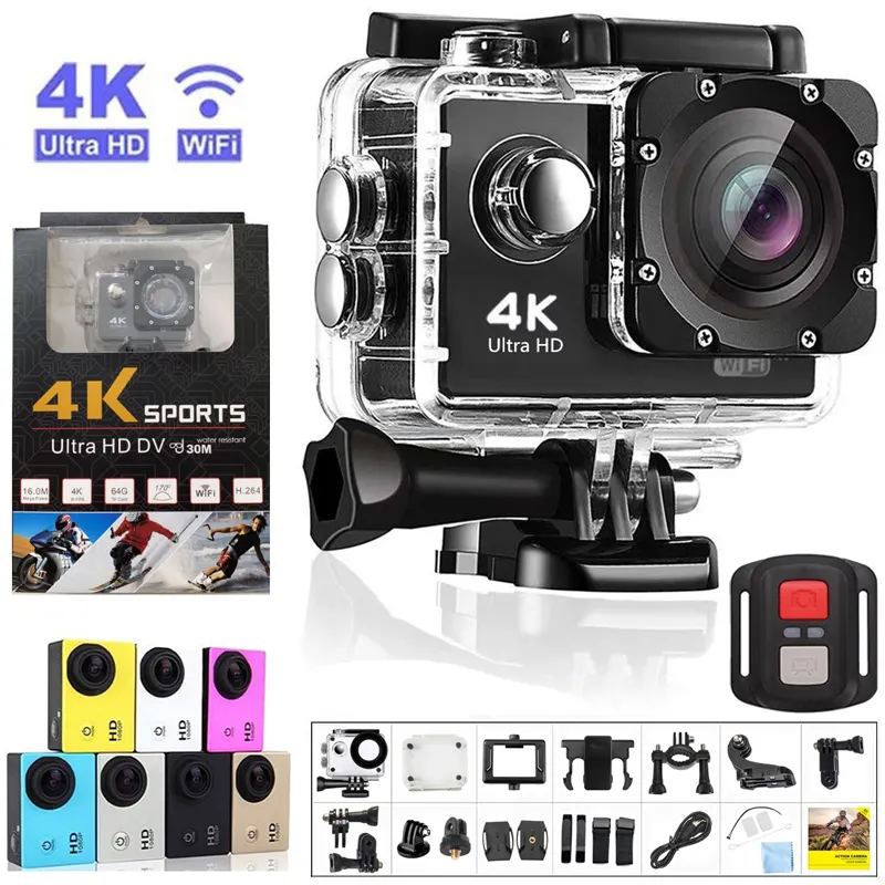Outdoor Underwater Camera Sports Mini Video 1080p Recording Camera Ultra Hd Wifi 4k Waterproof Action DV Camera
