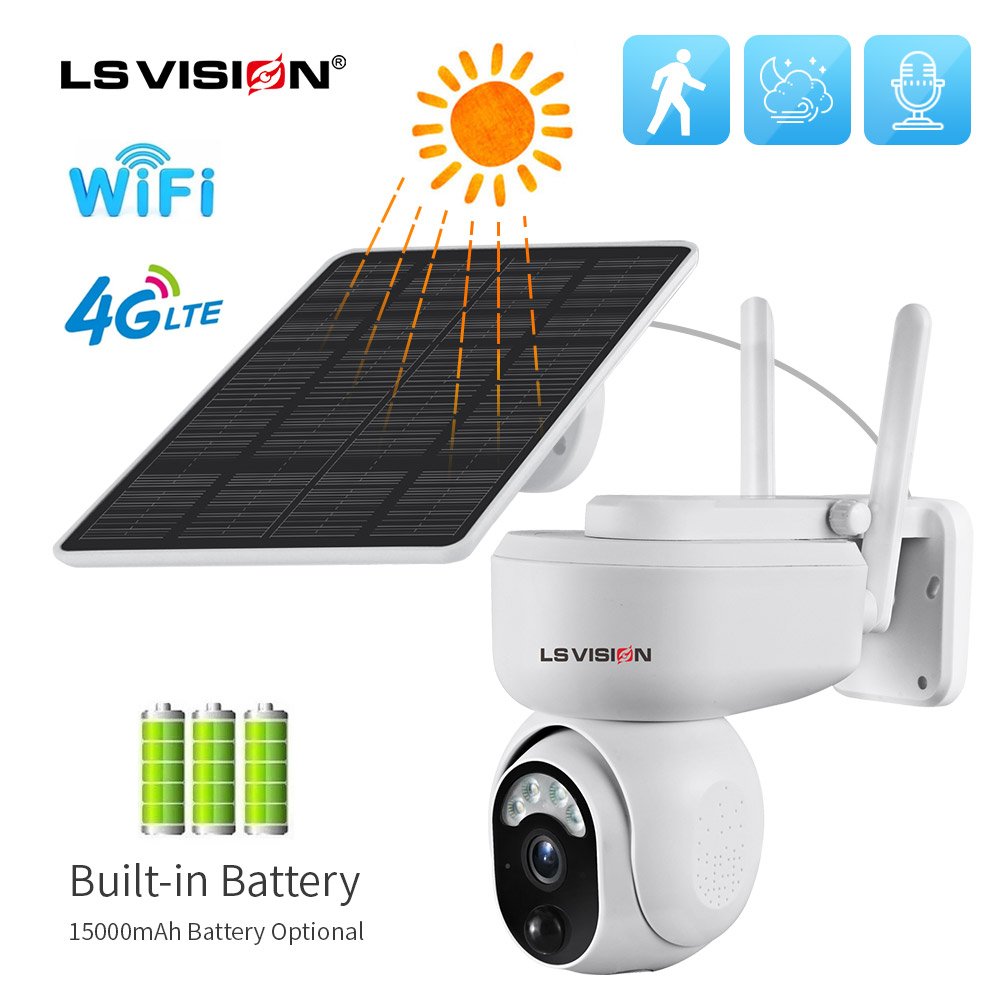 HD Wireless WIFI 4G Sim Card Solar Panel Power Outdoor CCTV Camera Smart Home Security Low Power Motion Detection Battery Camera