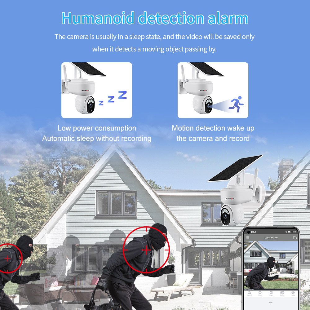 HD Wireless WIFI 4G Sim Card Solar Panel Power Outdoor CCTV Camera Smart Home Security Low Power Motion Detection Battery Camera