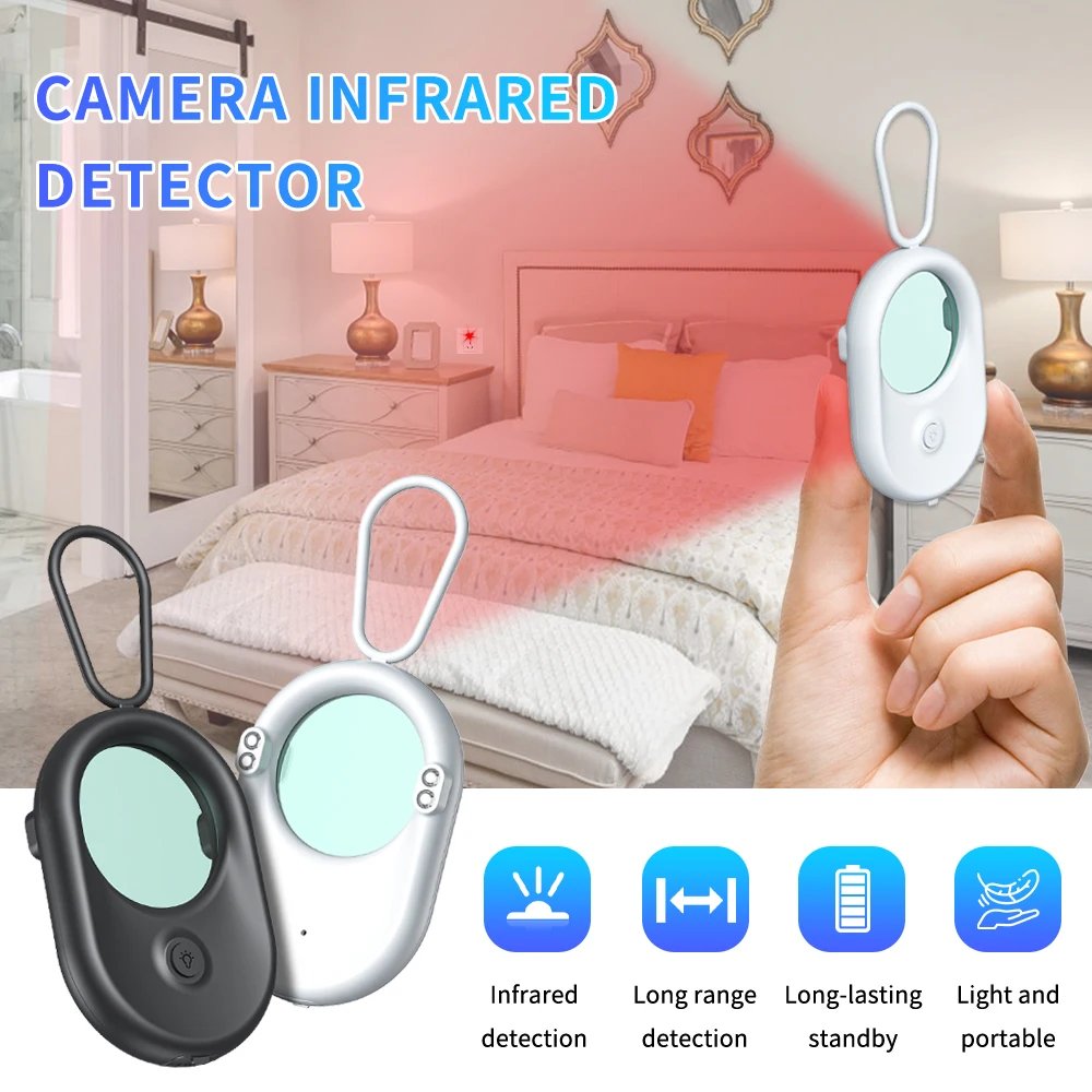 T02 Mini Smart Hidden Camera Infrared Detector Anti-Snooping Detector High Sensitivity Small Portable Mini Camera Detector