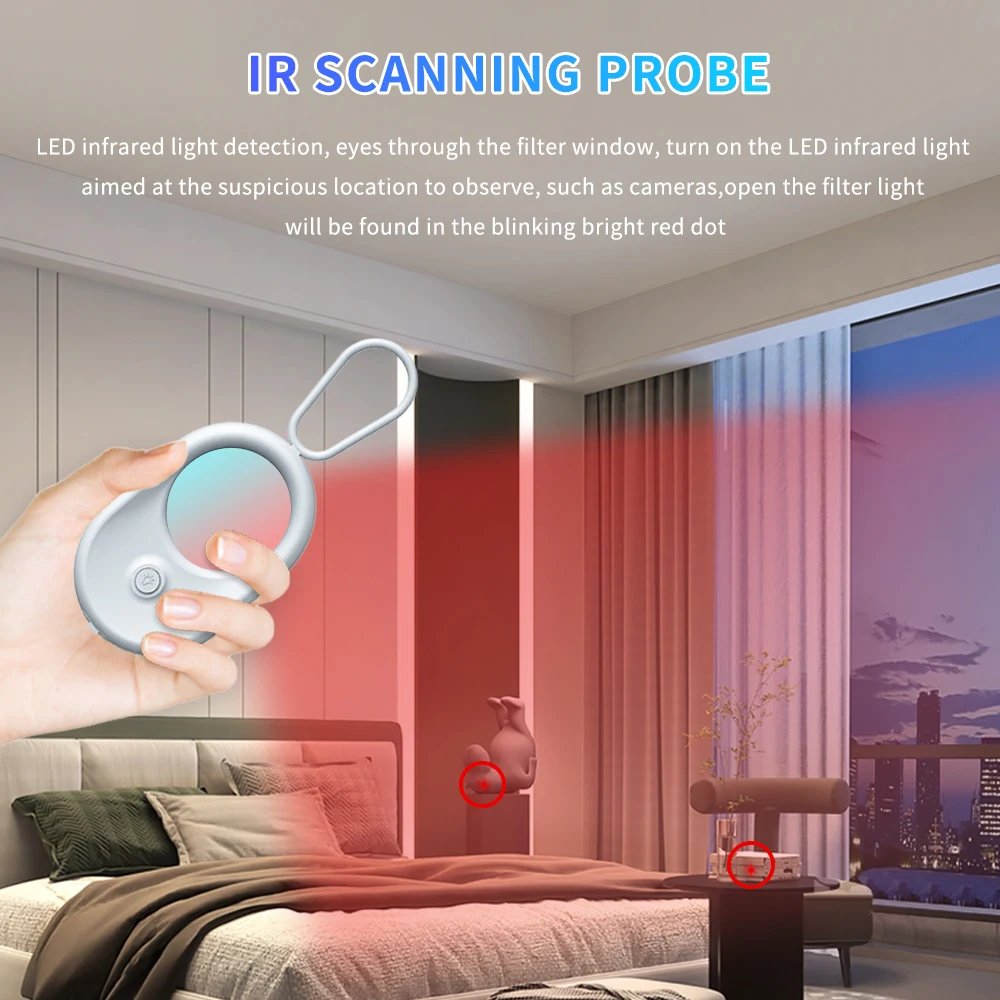 T02 Mini Smart Hidden Camera Infrared Detector Anti-Snooping Detector High Sensitivity Small Portable Mini Camera Detector