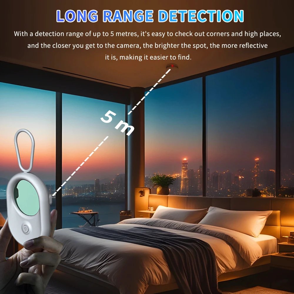 T02 Mini Smart Hidden Camera Infrared Detector Anti-Snooping Detector High Sensitivity Small Portable Mini Camera Detector