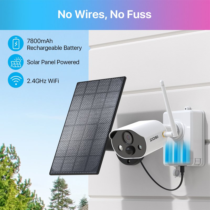 AI Security 3MP Solar Power AI TeChnology Mini Camera Home Security H.265 3MP Solar Powered Two-Way Audio Intercom Camera