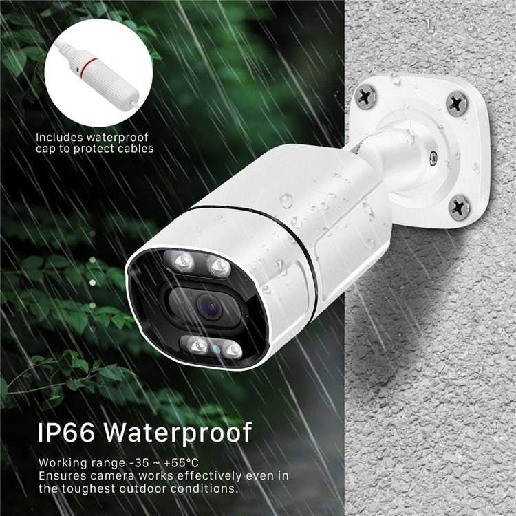 24 Hours Full Time Color Night 8MP Colorvu POE Surveillance & Ip Camera Audio Bullet CCTV Camera