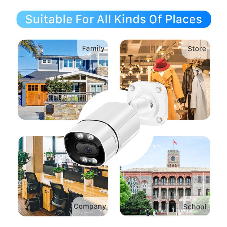 24 Hours Full Time Color Night 8MP Colorvu POE Surveillance & Ip Camera Audio Bullet CCTV Camera