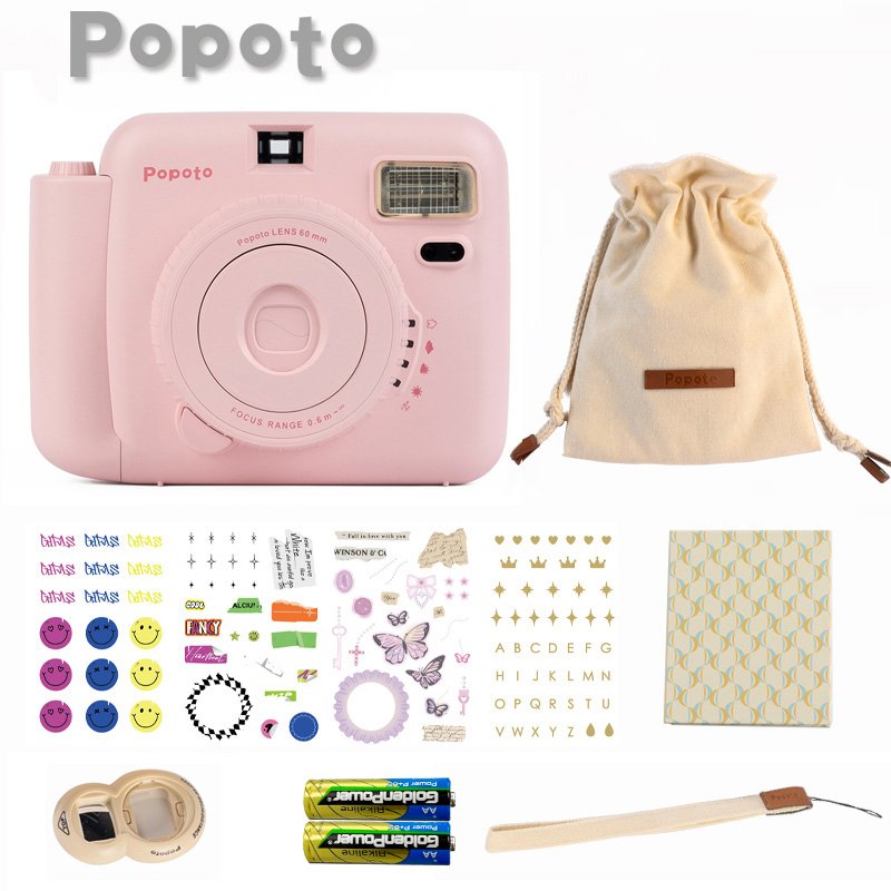 Popoto Camera Instant Photo Camera OEM In Stock For Fujifilm instax mini camera Twin Pack Gift