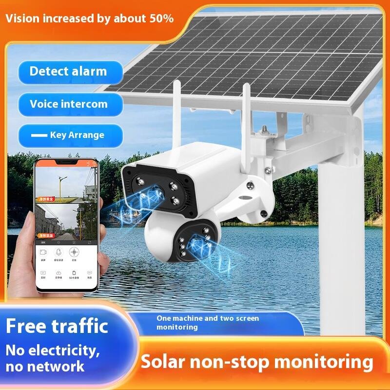 O-KAM 8MP CCTV Video Outdoor Waterproof IP65 Wireless Solar Camera Wifi IP Camera Solar Panel PTZ Network Camera