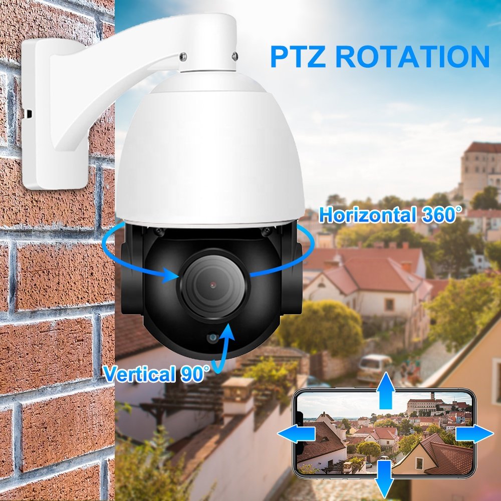HD 4K IP POE PTZ IP Camera AI Humanoid Auto Tracking 8MP Two Way Audio SD Card Slot CCTV Security