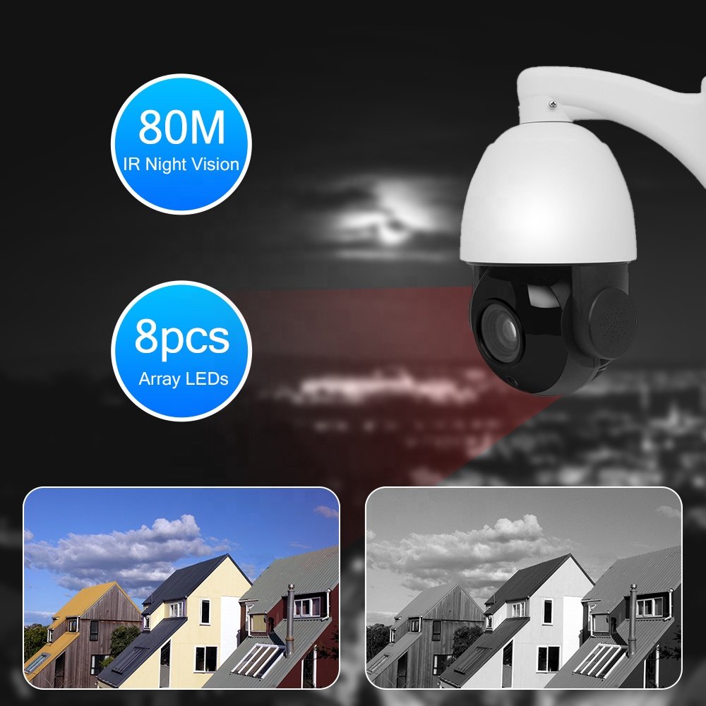 HD 4K IP POE PTZ IP Camera AI Humanoid Auto Tracking 8MP Two Way Audio SD Card Slot CCTV Security