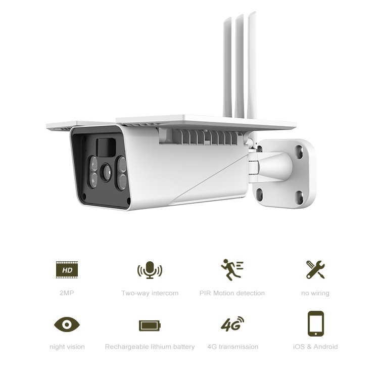 Smart solar security camera outdoor wifi night vision surveillance wireless network cctv ip camera hd infrared camera for sale