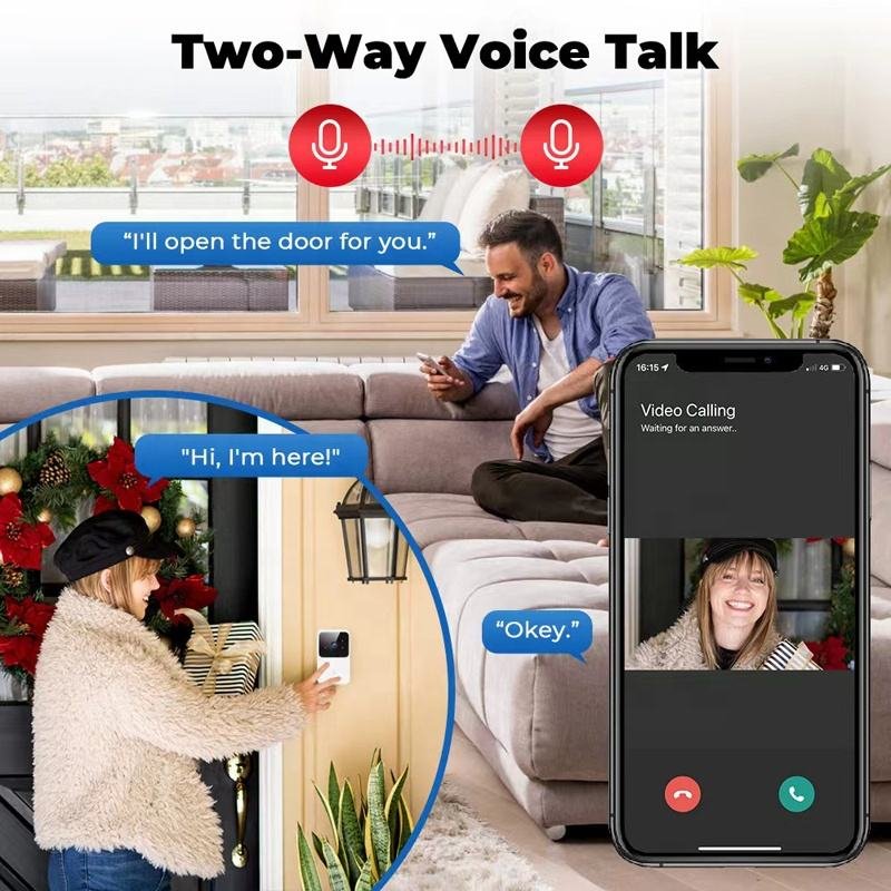 TUYA Smart WiFi Night Vision Voice Dialogue Outdoor Wireless Security HD Camera Burglar with Video Doorbell