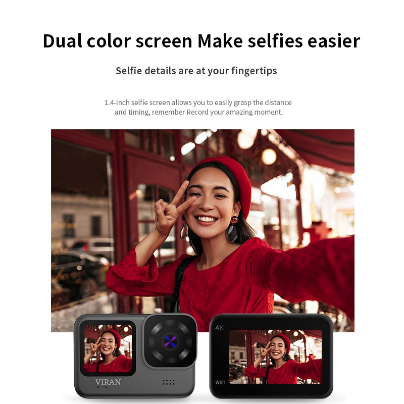 Premium 4k HD Sports Digital Camera 170 Degrees Rotatable CAM Waterproof Case Helmet Wifi Mini water proof no case action camera