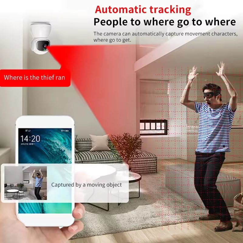 Promotion Tuya 3MP HD Pan Tilt Rotation 360 Auto Tracking Mobile Detecting Wireless Baby Monitor Mini Wifi Security PTZ Camera