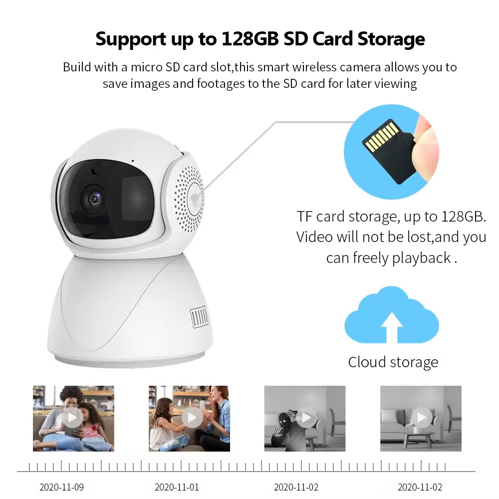 Promotion Tuya 3MP HD Pan Tilt Rotation 360 Auto Tracking Mobile Detecting Wireless Baby Monitor Mini Wifi Security PTZ Camera