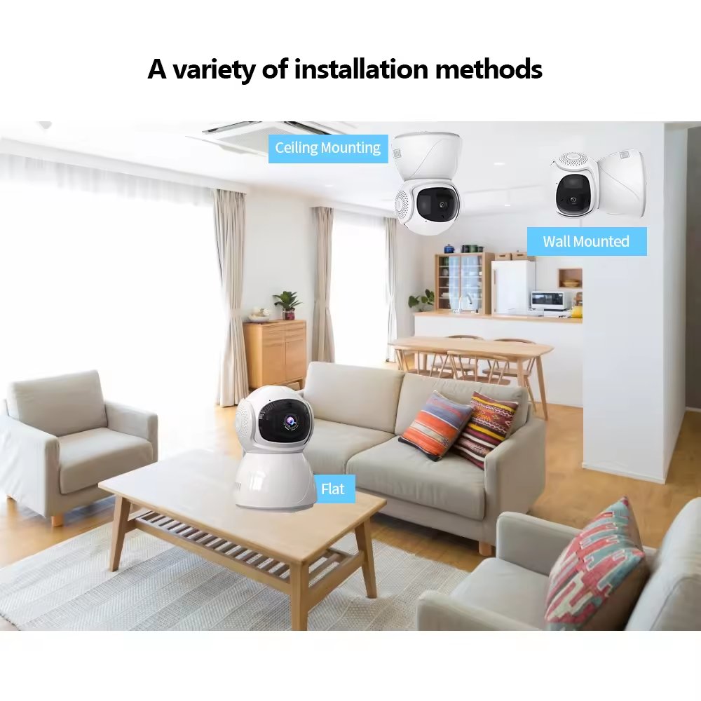 Promotion Tuya 3MP HD Pan Tilt Rotation 360 Auto Tracking Mobile Detecting Wireless Baby Monitor Mini Wifi Security PTZ Camera