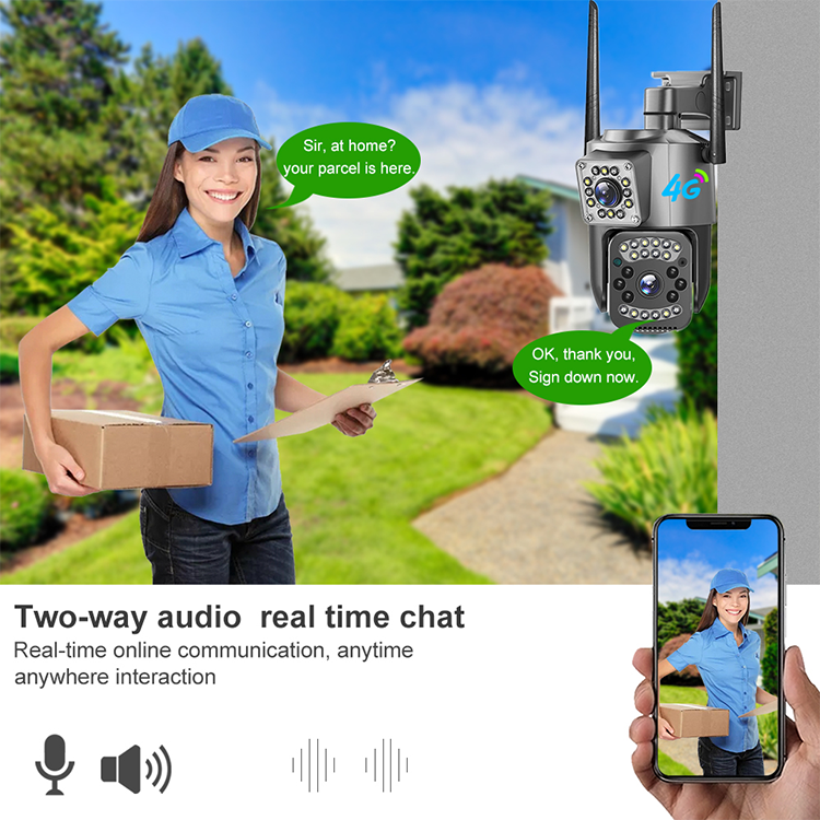 LEVOFAST 10X Zoom Auto Human Tracking Linkage Alarm 4K Dual Lens 8mp Outdoor Wireless Security 4G Network Cctv Camera