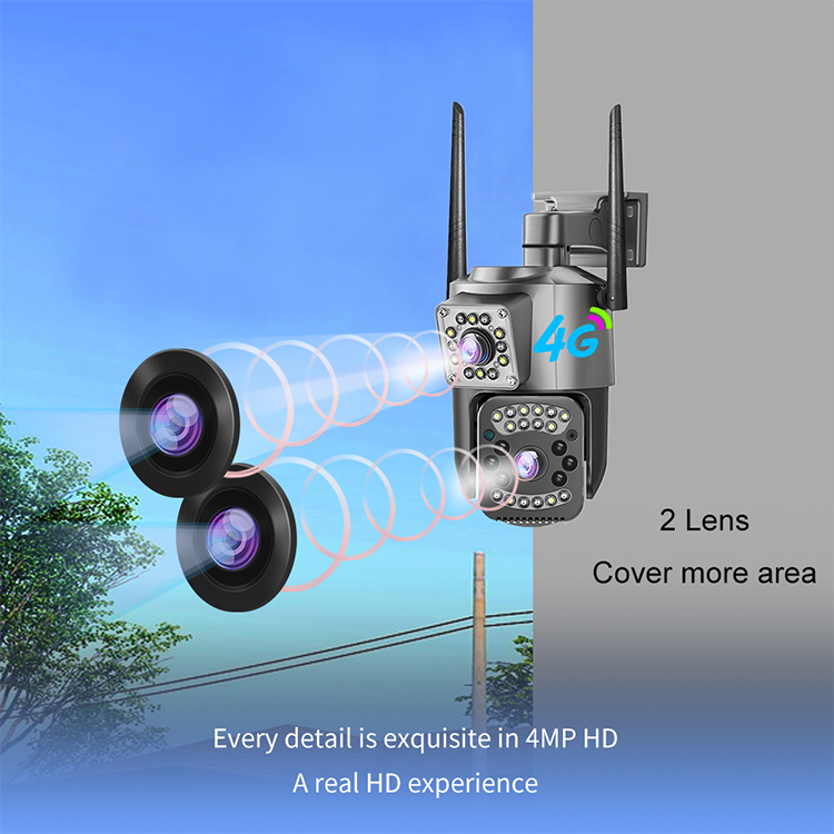 LEVOFAST 10X Zoom Auto Human Tracking Linkage Alarm 4K Dual Lens 8mp Outdoor Wireless Security 4G Network Cctv Camera