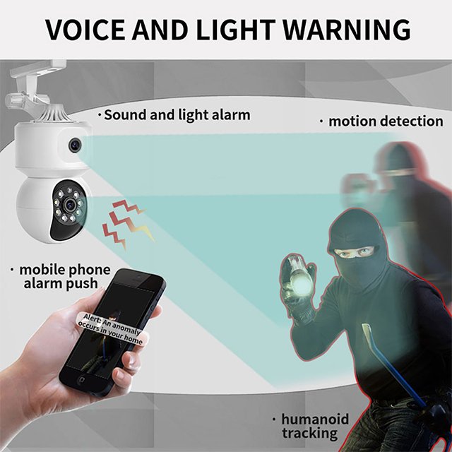4MP 2K WiFi PTZ Camera with Dual Screen Baby Monitor Auto Tracking Night Vision Indoor Home Security IP CCTV Surveillance Camera