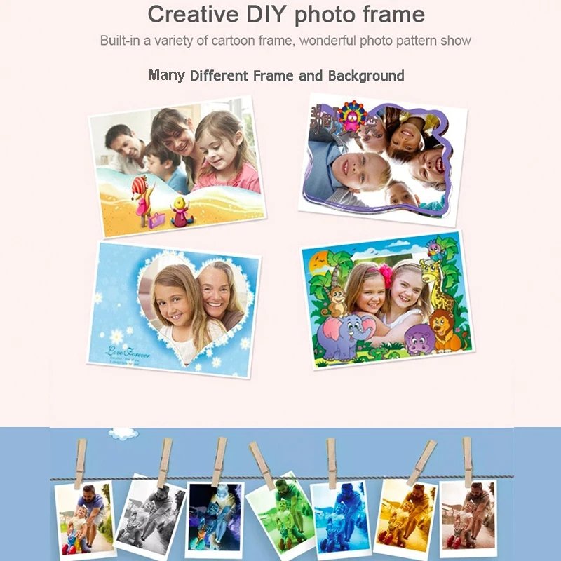 Cartoon Kids Camera creative christmas girls gift rechargeable digital 2 inch toy mini camera for children