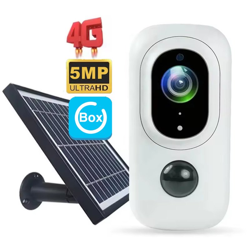Ubox 5MP 1080P 4G SIM Card Surveillance Security Cameras Rechargeable 18650*2 5000mAh Battery Life Powered 35days Solar Camera