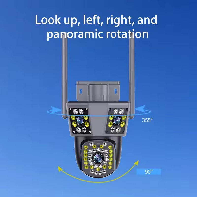 6MP Outdoor 10X Optical Zoom Sur-veillance Cctv WIFI Security Camera IPC 360 Audio PTZ Three lens Three Screens Ntwork Camera