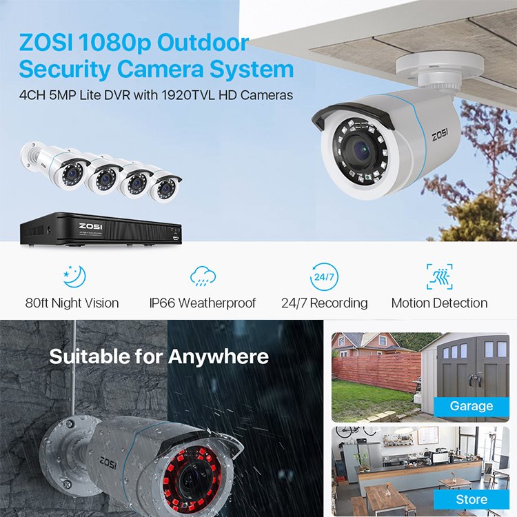 8CH 2MP Full HD Outdoor Waterproof Bullet Camera DVR Kit Home Security CCTV System Cctv Camera Kit
