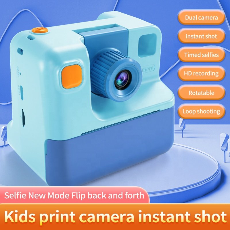 Multi-function reusable mini instant camera photo printing 1080p hd digital child toy print camera kids with games