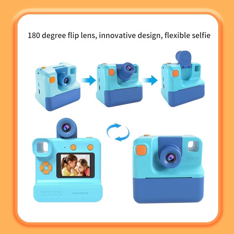Multi-function reusable mini instant camera photo printing 1080p hd digital child toy print camera kids with games