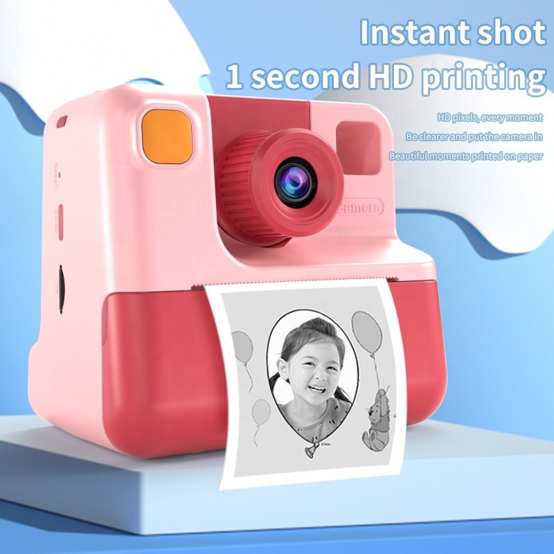 Multi-function reusable mini instant camera photo printing 1080p hd digital child toy print camera kids with games