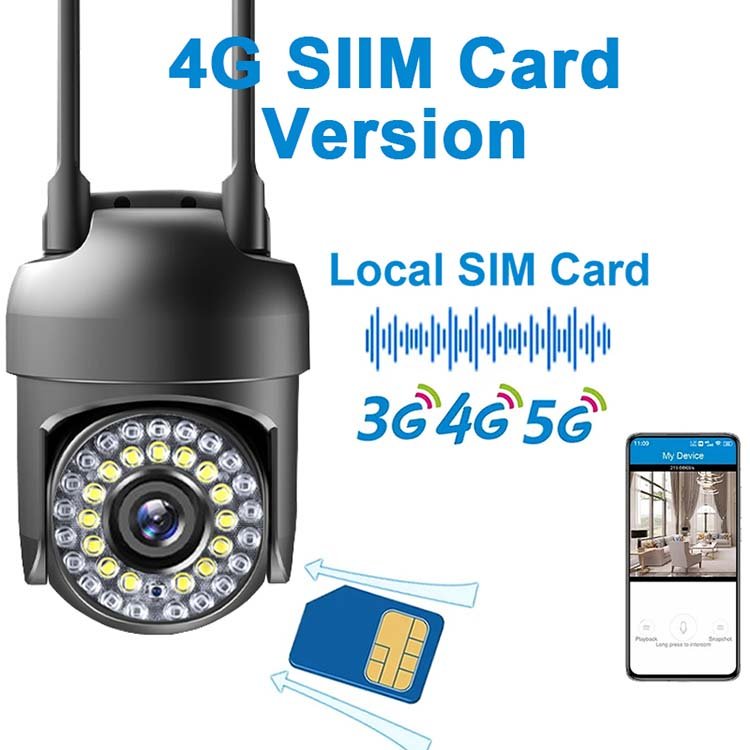 Rscamtom HD 4g home alarm security system ptz thermal camera motion detection 36 light network camera