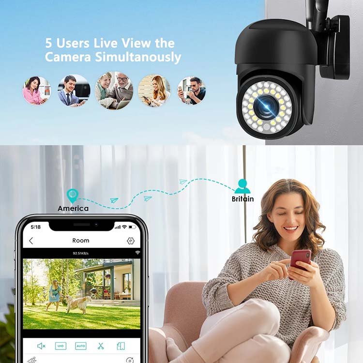 Rscamtom HD 4g home alarm security system ptz thermal camera motion detection 36 light network camera