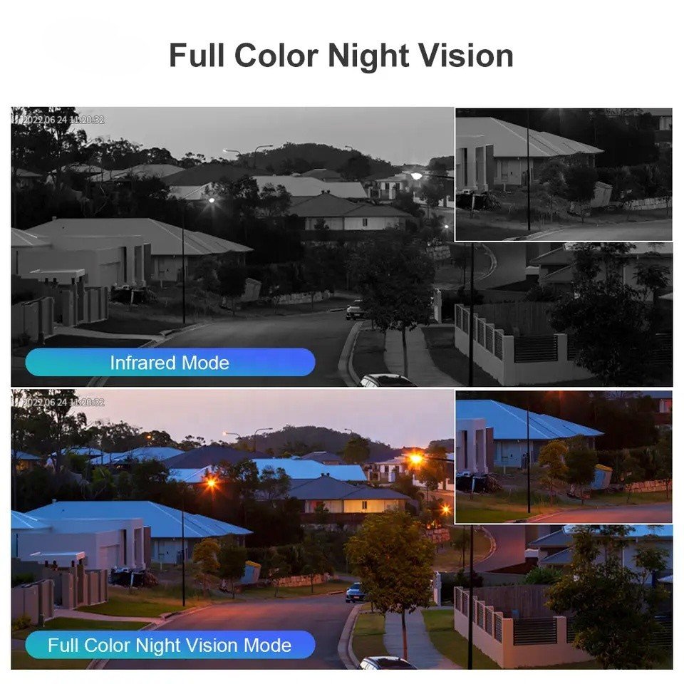 4K 4MP WiFi Outdoor Security Camera Double Lens HD UHD Wireless PTZ Auto Tracking Full Color Night Vision IP camera
