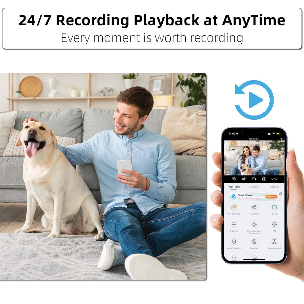Anboqi V5 1080p Home Security Camera Remote Viewing Baby Wireless Audio Call Mobile IP Network Camera PTZ Camera