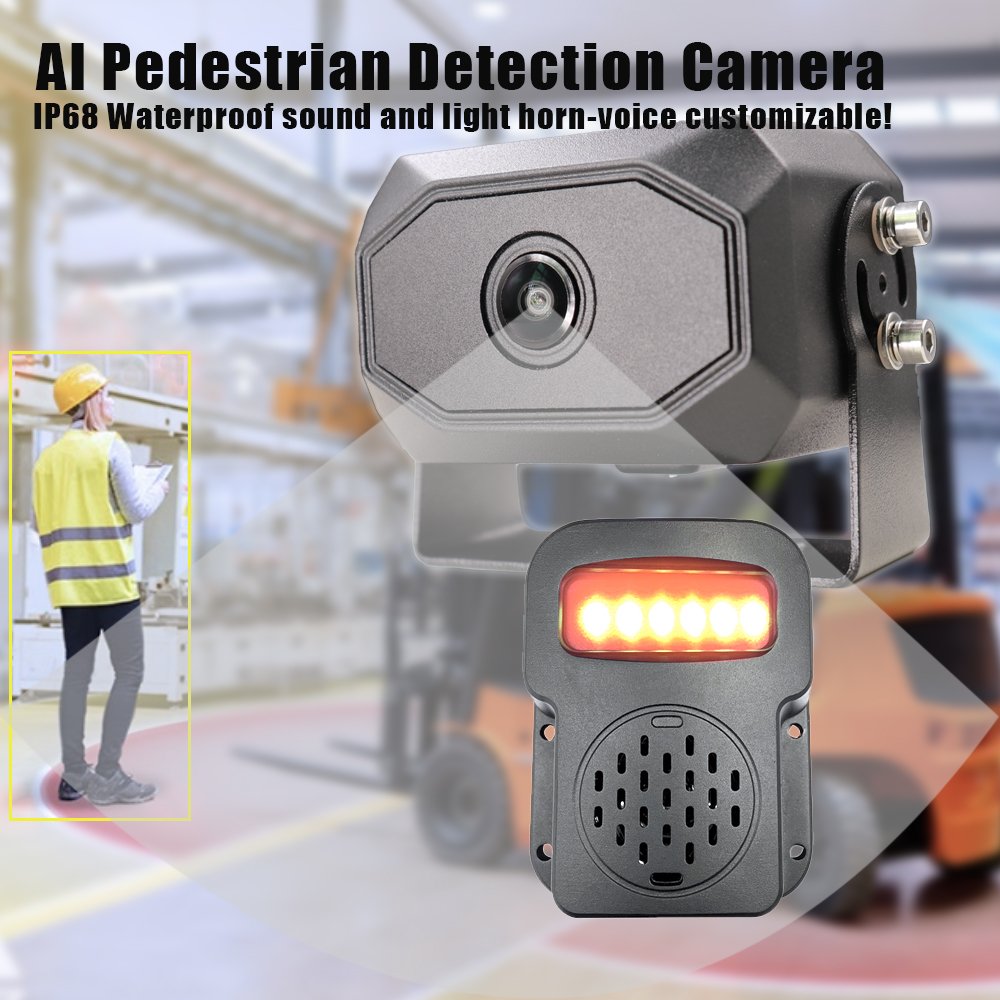 720P or 1080P AHD Pedestrian Detection BSD Camera with External Sound and Light Alarm, Support Dynamic Distance Measuring.