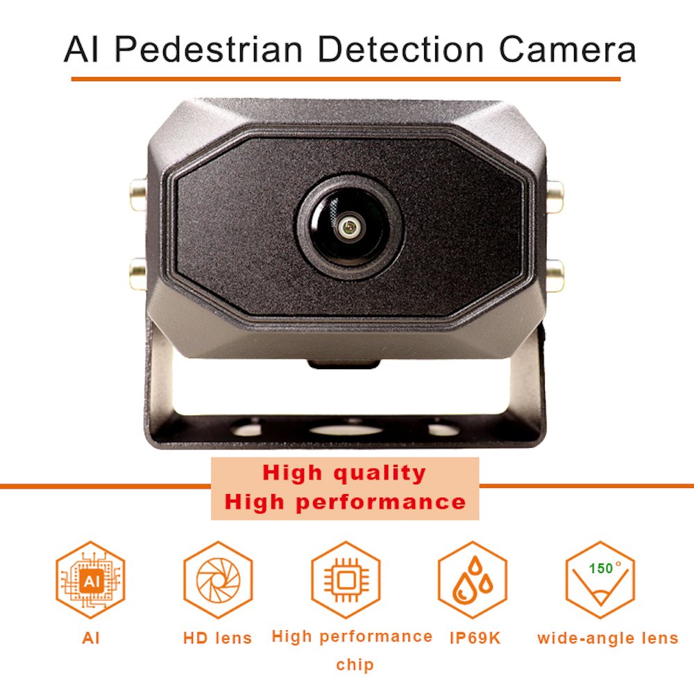 720P or 1080P AHD Pedestrian Detection BSD Camera with External Sound and Light Alarm, Support Dynamic Distance Measuring.